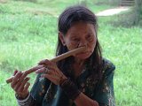 Playing the Nose Flute